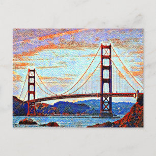 Postal Pintura del puente Golden Gate