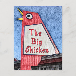 Postal Pintura del restaurante Marietta Georgia Big Chick