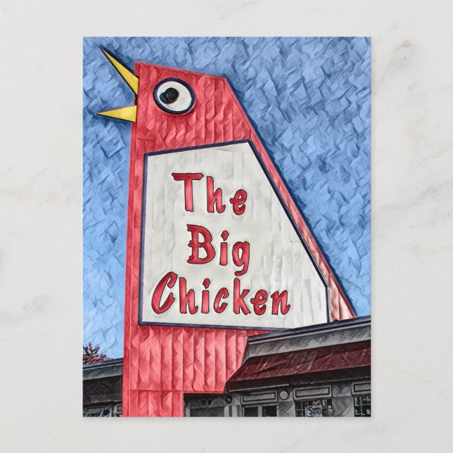 Postal Pintura del restaurante Marietta Georgia Big Chick (Anverso)