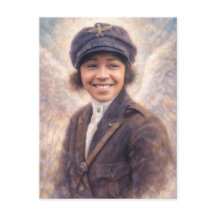 Pintura del retrato de Bessie Coleman - Estilo Ang