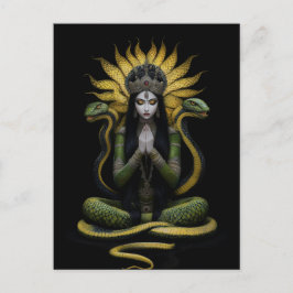 Postal Pintura del retrato de la Reina Naga Kanya Diosa d