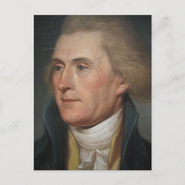 Postal Pintura del retrato de Thomas Jefferson (Anverso)