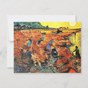 Postal Pintura del Viñedo Rojo Vincent van Gogh