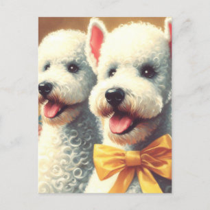 Postal Pintura del Vintage Bedlington Terrier