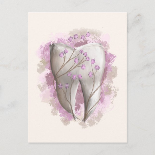 Postal Pintura dental. Dentista, plantilla de asistente d (Anverso)