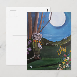 Postal Pintura Deseando en la Luna de Alfred Fox