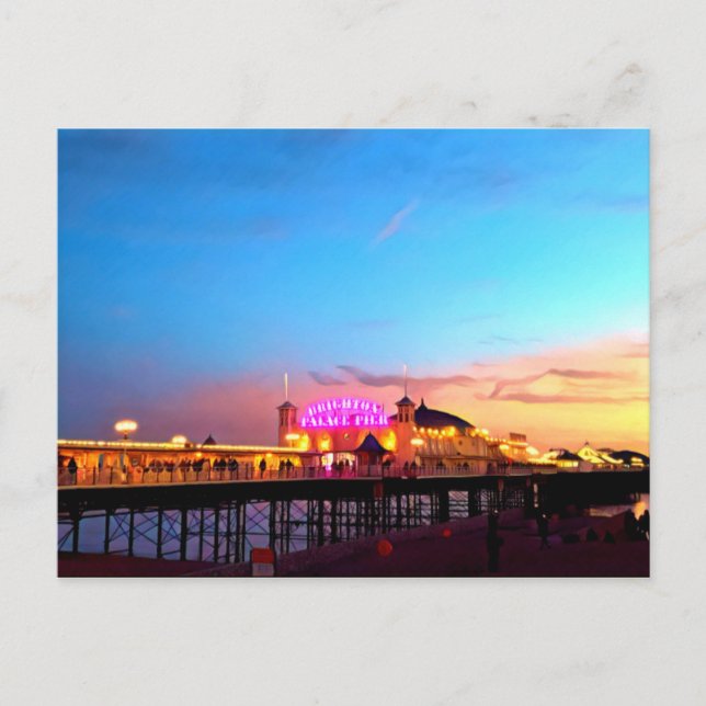 Postal Pintura digital - Brighton Pier Sunset (Anverso)
