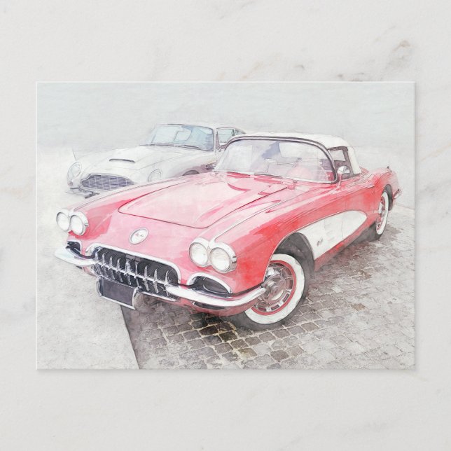 Postal Pintura digital Corvette (Anverso)