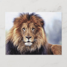 Postal Pintura digital de aceite de león para hombres afr