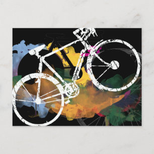 Postal pintura digital de bicicleta de arte