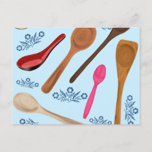Postal Pintura digital de cucharas en varios tonos