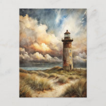 Pintura en Acuarela de Faro en la Costa