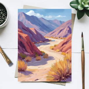 Postal Pintura en acuarela de la naturaleza del cañón del