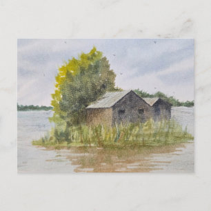 Postal Pintura en acuarela del paisaje