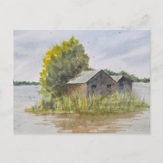 Postal Pintura en acuarela del paisaje