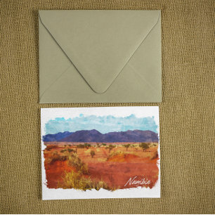 Postal Pintura en acuarela del paisaje panorámico de Nami