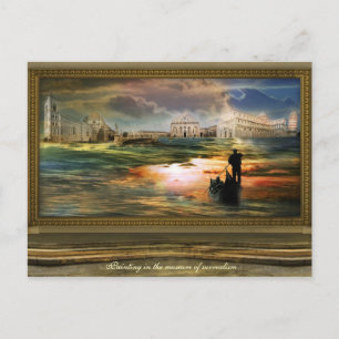 Postal Pintura en el museo del surrealismo
