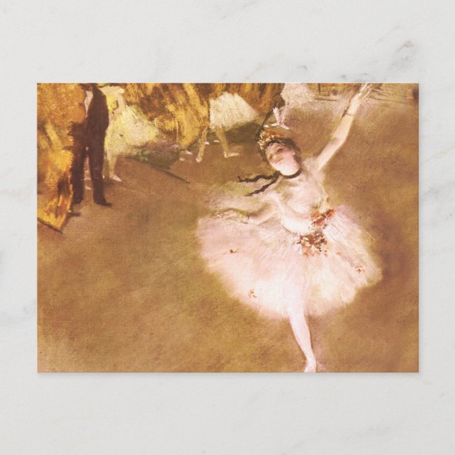 Postal Pintura estelar de bailarina de ballet Degas (Anverso)