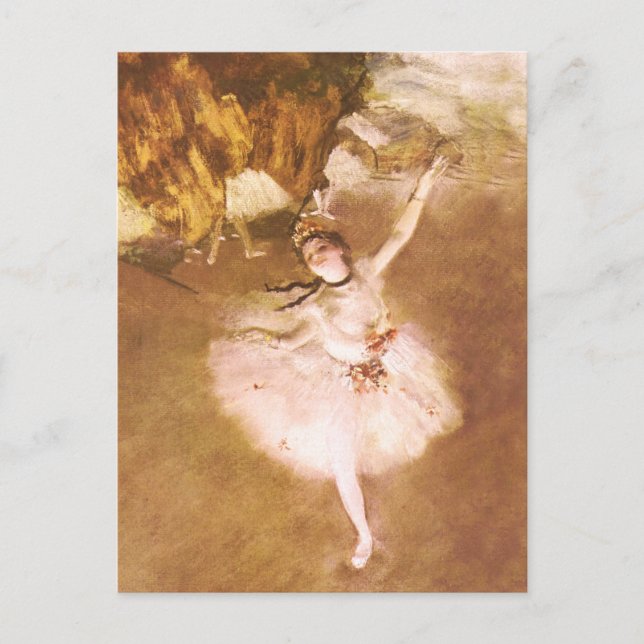 Postal Pintura estelar de bailarina de ballet Degas (Anverso)