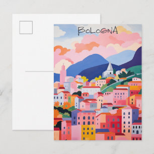Postal Pintura estética de la ciudad de viaje de Bolonia
