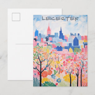 Postal Pintura estética de la ciudad de viaje de Leiceste