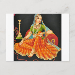 POSTAL PINTURA EXÓTICA DE PRINCIPIOS EN INDIA