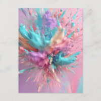 Pintura explosiva Resumen Lilac turquesa rosa