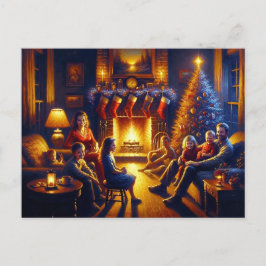 Postal Pintura familiar de Navidades aterradores