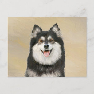 Postal Pintura finlandesa de Lapphund - Arte de Perro ori