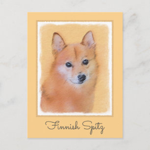 Postal Pintura finlandesa de Spitz - Arte de perro origin