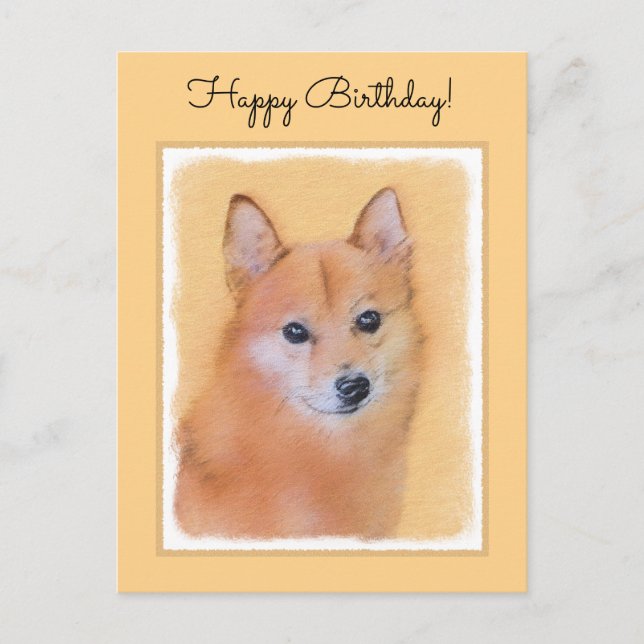 Postal Pintura finlandesa de Spitz - Arte de perro origin (Anverso)