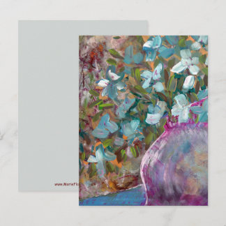 Postal Pintura floral abstracta original de arte fino