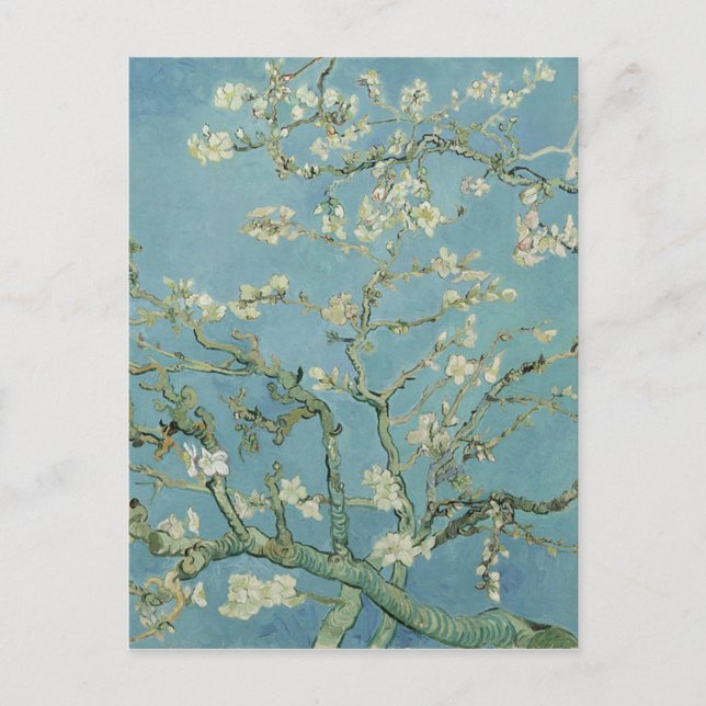 Postal Pintura floral de Vincent Van Gogh Almond Blossom (Anverso)