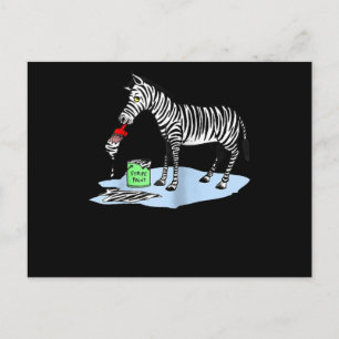 Postal Pintura   Funny Personalizado Pintando cebra