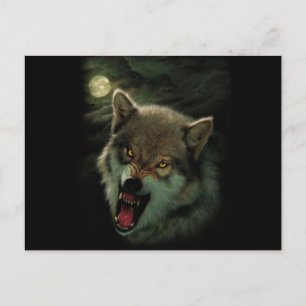 Postal Pintura furiosa de Wolf