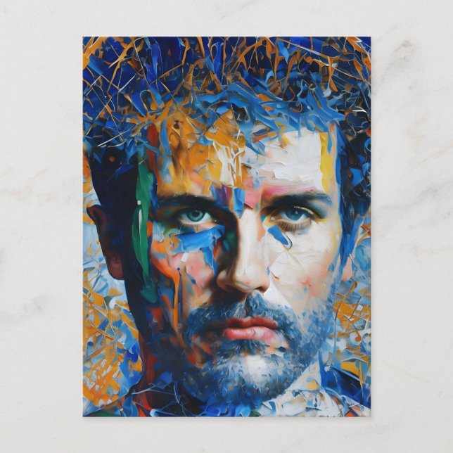 Postal Pintura generada por IA de un hombre (Anverso)