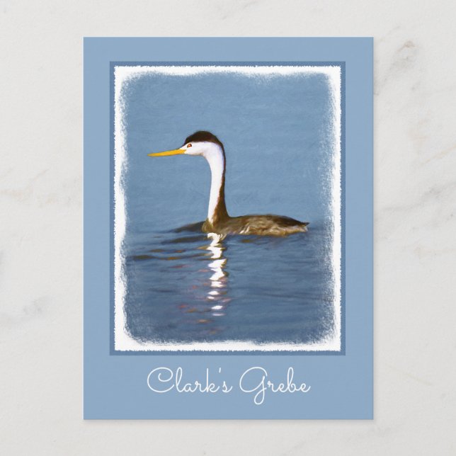 Postal Pintura gris de Clark - Arte de pájaro original (Anverso)