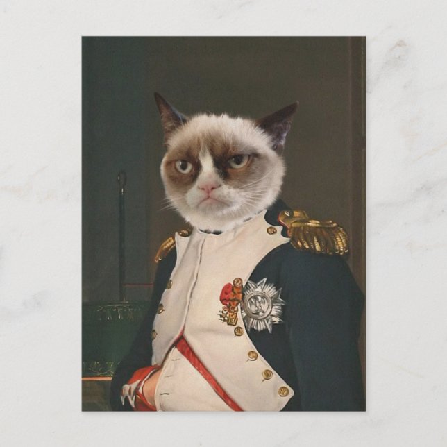 Postal Pintura Grumpy Cat Classic (Anverso)