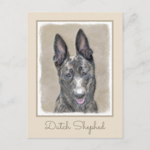 Postal Pintura Holandesa de Pastores - Arte Perro Origina