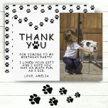 Postal Pintura Impresiones Black White Birday Gracias Fot<br><div class="desc">Cute Paw imprime fotos de cumpleaños en blanco y negro Gracias postal para niños. Cute foto cumpleaños tarjeta de agradecimiento con huellas de pata, nota de agradecimiento, una plantilla de foto y el nombre de un niño. Inserta su foto en la plantilla y personaliza con su nombre. Cambie o deje...</div>