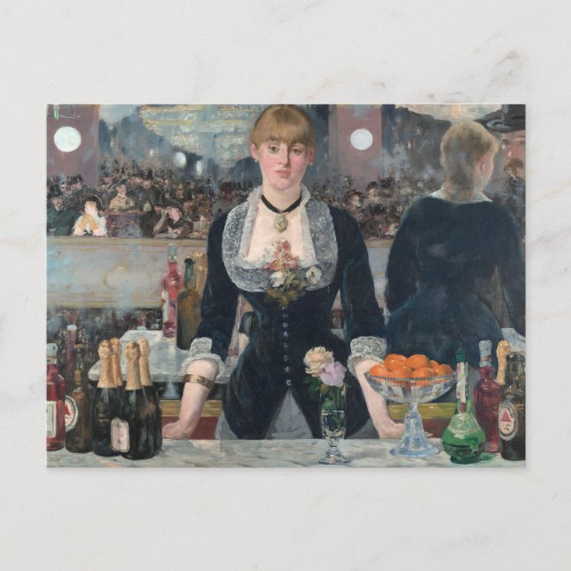 Postal Pintura impresionista de Bar Folies-Bergere Manet (Anverso)