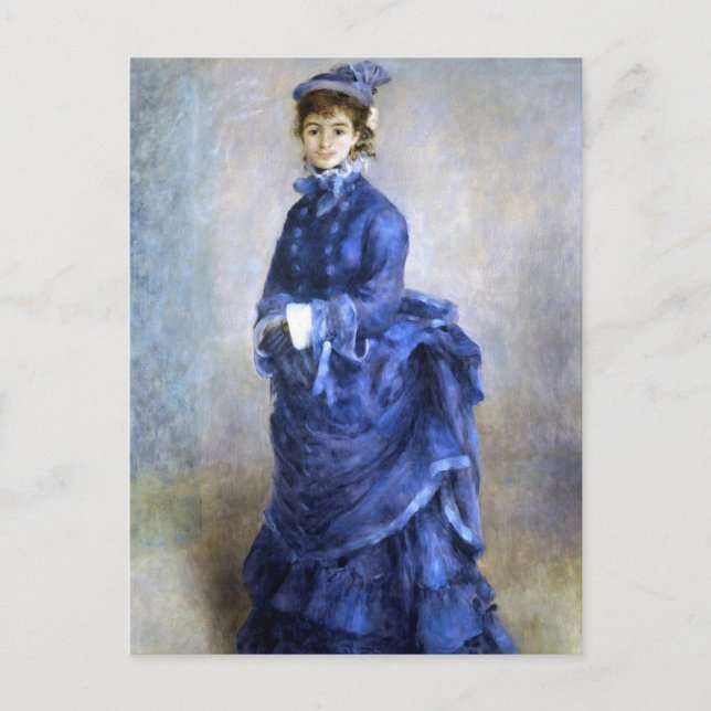 Postal Pintura impresionista de Blue Lady Parisienne Reno (Anverso)