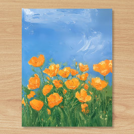 Postal Pintura impresionista del cielo del campo de la am
