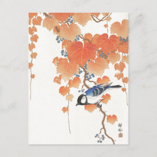 Postal Pintura japonesa de ohara koson,vintage,小 古 邨 原 日 