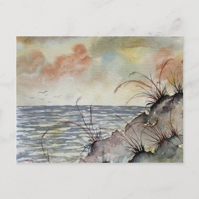 Postal pintura marina otoño colores otoño (Anverso)