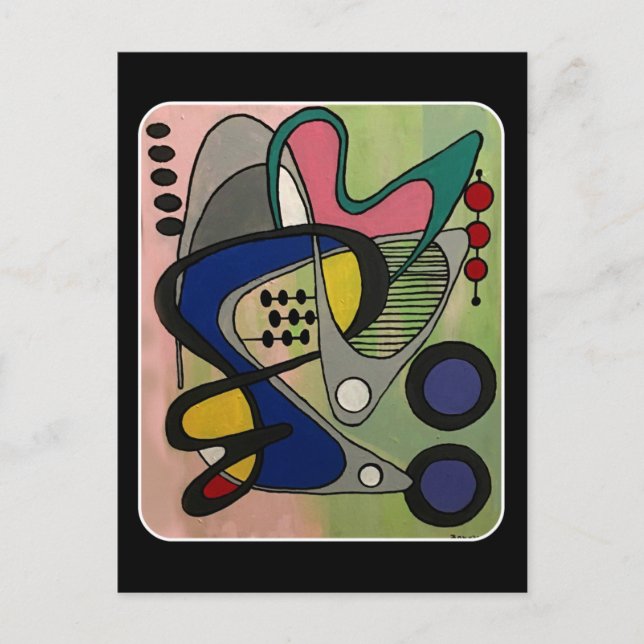 Postal pintura 'Mid-Cent Mod Abst, Astro Picnic' en una (Anverso)