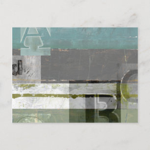 Postal Pintura moderna con letras variadas