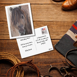 Postal Pintura moderna de caballos