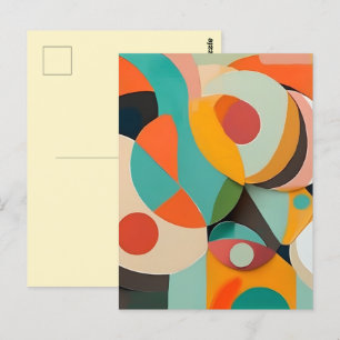 Postal Pintura modernista de mediados de siglo, varios co