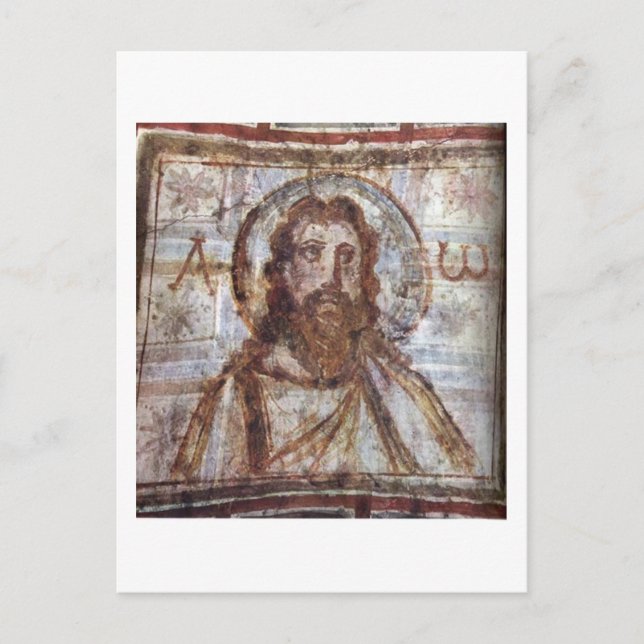 Postal Pintura mural de la catacumba de Commodilla. (Anverso)